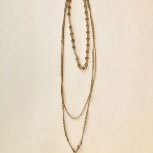 Three-layer gold necklace